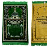 Green Islamic Masjid Al Nabawi Soft Prayer Mat