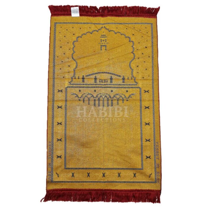 Maroon Islamic Masjid Al Nabawi Soft Prayer Mat