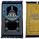 Navy Blue Islamic Masjid Al Nabawi Soft Prayer Mat