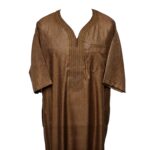 Othslv 002 Brown Men Moroccan Short Sleeves Thobe0430 045547
