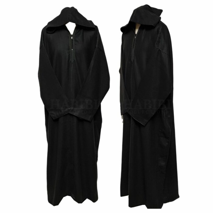 Oversizedwl 005 Black Oversized Black Winter Wool Blend Hooded Long Sleeves Thobe Djelleba (14)