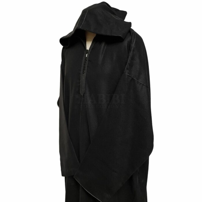 Oversizedwl 005 Black Oversized Black Winter Wool Blend Hooded Long Sleeves Thobe Djelleba (18)