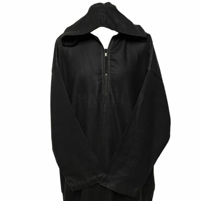 Oversizedwl 005 Black Oversized Black Winter Wool Blend Hooded Long Sleeves Thobe Djelleba (22)