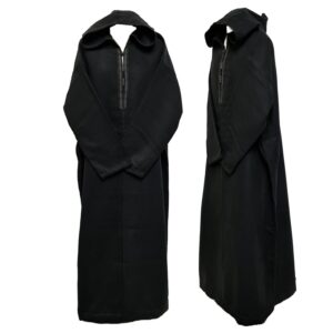 Oversizedwl Blk004 Oversized Black Winter Cashmere Wool Blend Hooded Long Sleeves Thobe Djelleba