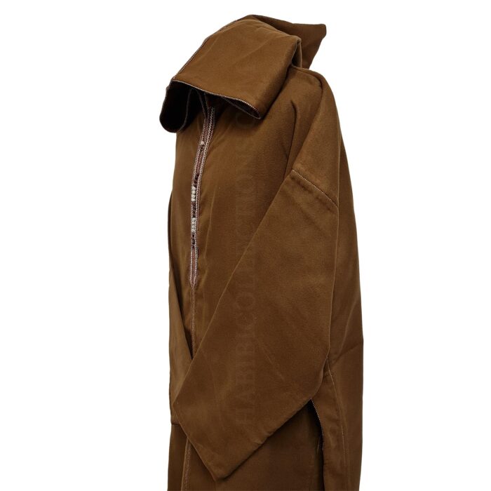 Oversizedwl Brwn 004a Oversized Brown Winter Wool Blend Hooded Long Sleeves Thobe Djelleba 221851