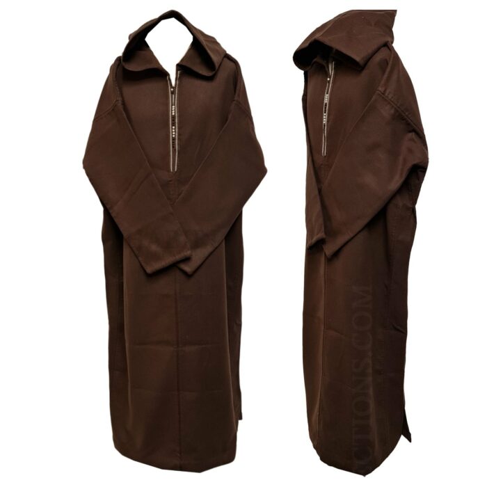 Oversizedwl Brwn 006c Oversized Brown Winter Wool Blend Hooded Long Sleeves Thobe Djelleba