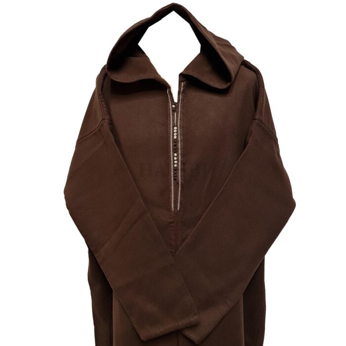 Oversizedwl Brwn 006c Oversized Brown Winter Wool Blend Hooded Long Sleeves Thobe Djelleba 220707