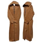 Moroccan Camel Brown Cashmere Wool Blend Hooded Thobe Djellaba Super Warm