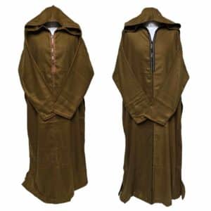 Oversizedwl Rst1pc Plus Size Brown Winter Wool Blend Hooded Long Sleeves Thobe Jubba Djellaba