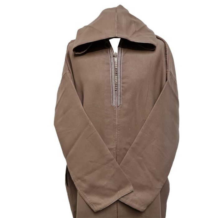 Ovrsizedwl Drkbeige 011f Oversized Dark Beige Winter Wool Blend Hooded Long Sleeves Thobe Djelleba 222103 (3)