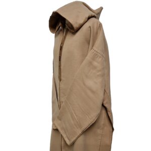 Ovrsizewl Beige 010g Oversized Beige Winter Wool Blend Hooded Long Sleeves Thobe Djelleba 222343 (4)