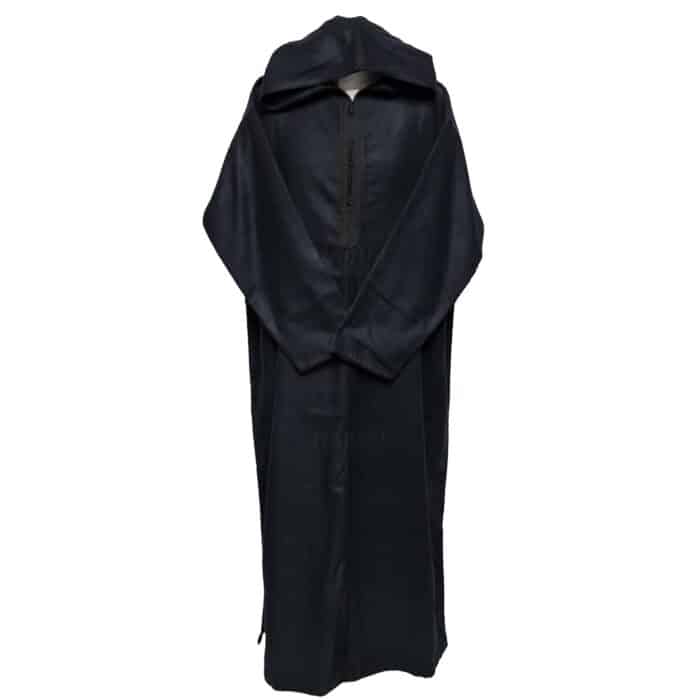 Ovrszenrmlwl 0049 Plus Size Moroccan Winter Cashmere Wool Blend Black Hooded Thobe Djellaba (5)