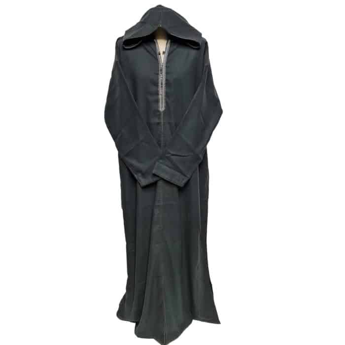 Ovrszenrmlwl 0050 Plus Size Grey Moroccan Winter Cashmere Wool Blend Hooded Jubba Thobe Djellaba (2)