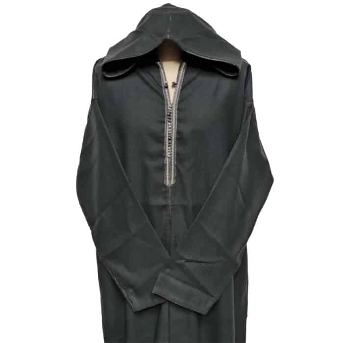 Ovrszenrmlwl 0050 Plus Size Grey Moroccan Winter Cashmere Wool Blend Hooded Jubba Thobe Djellaba (3)