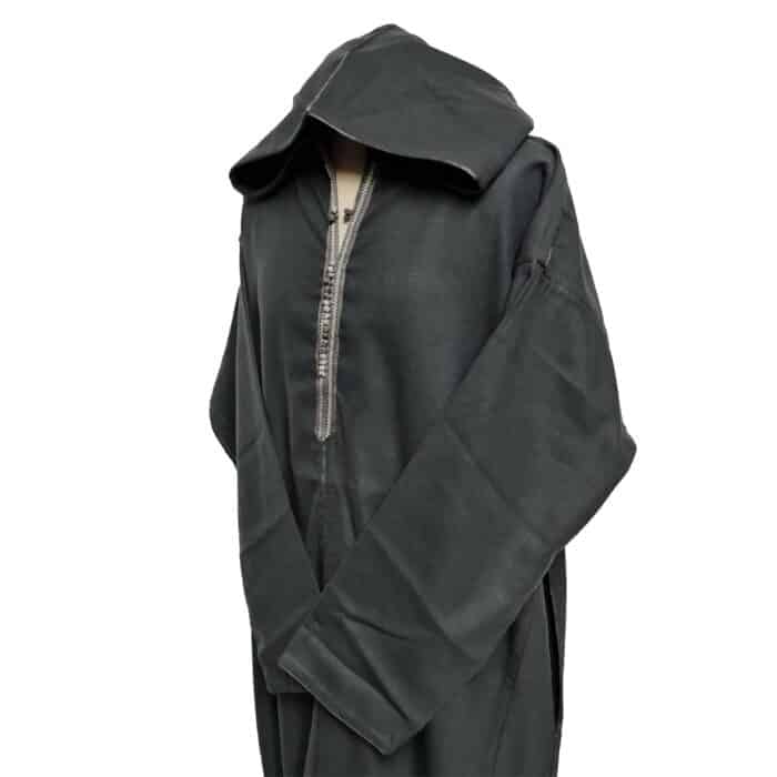 Ovrszenrmlwl 0050 Plus Size Grey Moroccan Winter Cashmere Wool Blend Hooded Jubba Thobe Djellaba (4)