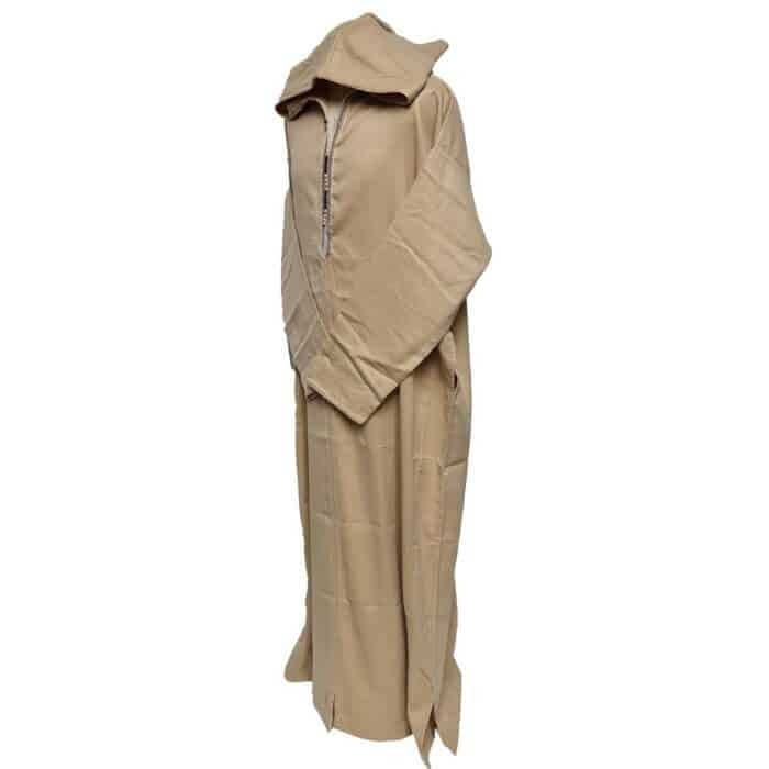 Ovrszenrmlwl 0051 Plus Size Moroccan Winter Wool Blend Cream Long Sleeve Hooded Thobe Djellaba (5)
