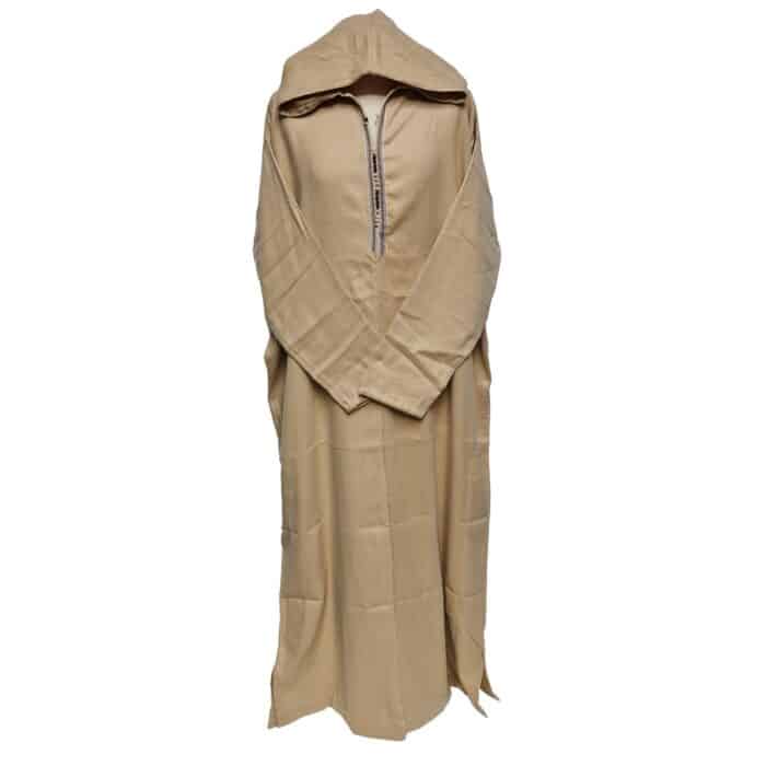 Ovrszenrmlwl 0051 Plus Size Moroccan Winter Wool Blend Cream Long Sleeve Hooded Thobe Djellaba (6)