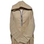 Ovrszenrmlwl 0051 Plus Size Moroccan Winter Wool Blend Cream Long Sleeve Hooded Thobe Djellaba (7)