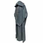Ovrszenrmlwl 0055 Plus Size Moroccan Winter Wool Blend Grey Long Sleeve Hooded Thobe Djellaba (12)