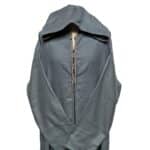 Ovrszenrmlwl 0055 Plus Size Moroccan Winter Wool Blend Grey Long Sleeve Hooded Thobe Djellaba (14)