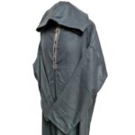 Ovrszenrmlwl 0055 Plus Size Moroccan Winter Wool Blend Grey Long Sleeve Hooded Thobe Djellaba (9)