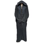 Ovrszenrmlwl 0056 Plus Size Grey Moroccan Winter Cashmere Wool Blend Hooded Jubba Thobe Djellaba (2)
