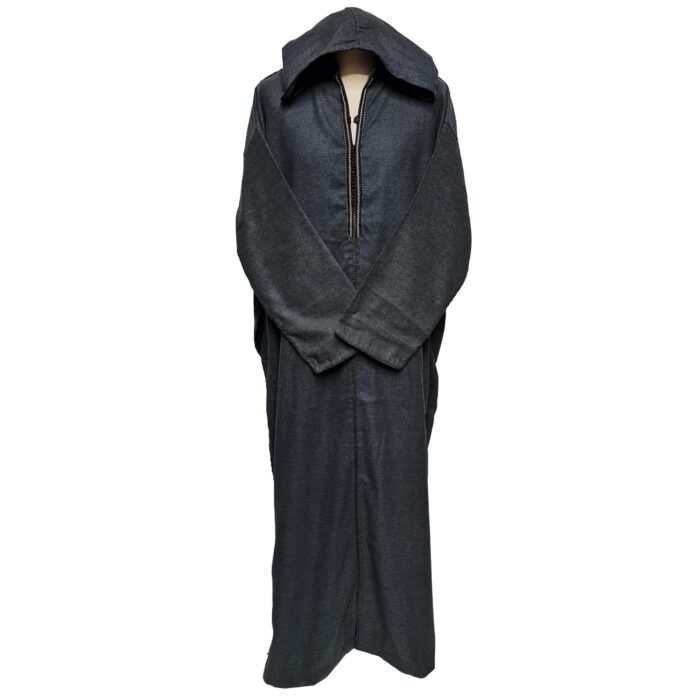 Ovrszenrmlwl 0056 Plus Size Grey Moroccan Winter Cashmere Wool Blend Hooded Jubba Thobe Djellaba (2)