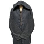 Ovrszenrmlwl 0056 Plus Size Grey Moroccan Winter Cashmere Wool Blend Hooded Jubba Thobe Djellaba (3)
