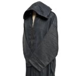 Ovrszenrmlwl 0056 Plus Size Grey Moroccan Winter Cashmere Wool Blend Hooded Jubba Thobe Djellaba (4)
