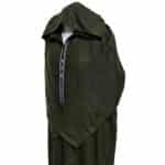 Ovrszenrmlwl 0061 Plus Size Moroccan Winter Wool Blend Green Hooded Thobe Jubba Djellaba(6)