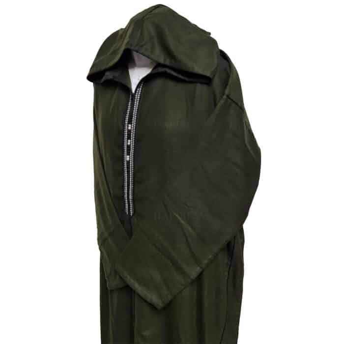 Ovrszenrmlwl 0061 Plus Size Moroccan Winter Wool Blend Green Hooded Thobe Jubba Djellaba(6)