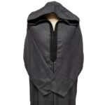 Ovrszenrmlwl 0065 Moroccan Winter Wool Blend Grey Long Sleeve Hooded Thobe Djellaba (7)