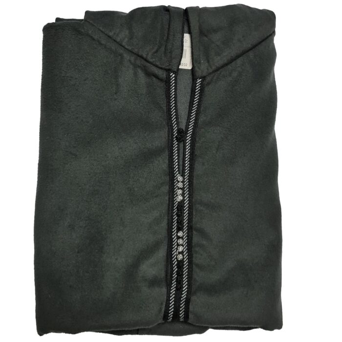 Ovrszenrmlwl 0065 Plus Size Moroccan Winter Wool Blend Grey Long Sleeve Hooded Thobe Djellaba (6)