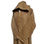 Ovrszenrmlwl 0066 Plus Size Moroccan Winter Wool Blend Dark Beige Brown Long Sleeve Hooded Thobe Djellaba (1)