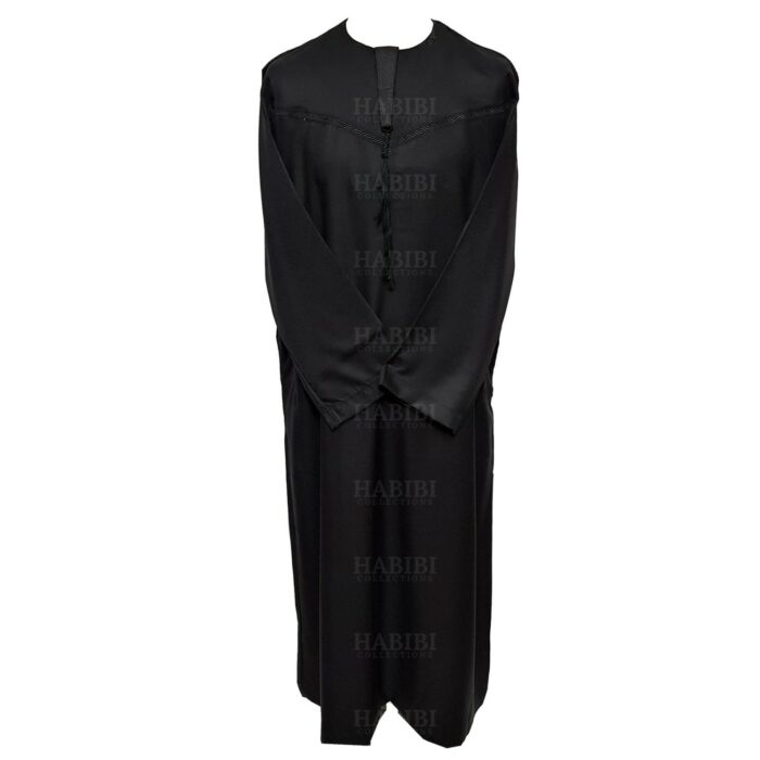 Omani Black001 Men Omani Long Sleeves Thobes0418 224445