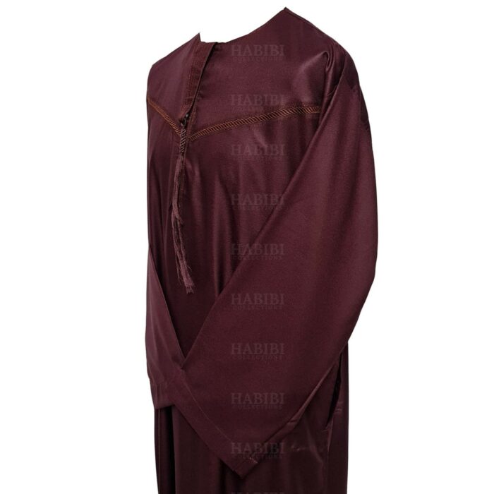 Omani Maroon004 Men Omani Long Sleeves Thobes0418 223624