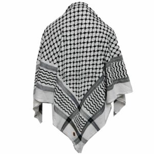 Palestysmagh 001 Shemagh Palestinian Arab Head Scarf Wrap Arafat Keffiyeh Yashmagh White Black (18)