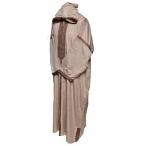 Plsakalm Bge 2134 Plus Size Unisex Moroccan Cotton Beige Hooded Thobe Djellaba Jubba (5)