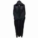 Plsakalm Blk001 Plus Size Unisex Moroccan Cotton Black Hooded Thobe Djellaba Jubba (6)