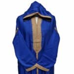 Plsakalm Blu 003 Plus Size Unisex Moroccan Cotton Blue Hooded Thobe Djellaba Jubba (9)