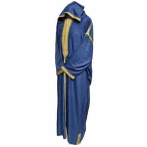 Plsakalm Blu 2122 Plus Size Unisex Moroccan Cotton Blue Hooded Thobe Djellaba Jubba (10)