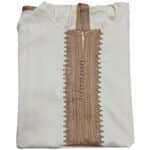 Plsakalm Crm 2144 Plus Size Unisex Moroccan Cotton Cream Hooded Thobe Djellaba Jubba (5)