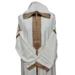 Plsakalm Crm 2144 Plus Size Unisex Moroccan Cotton Cream Hooded Thobe Djellaba Jubba (7)