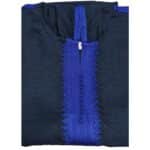 Plsakalm Nvy 002 Plus Size Unisex Moroccan Cotton Navy Blue Hooded Thobe Djellaba Jubba (6)