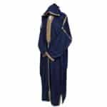 Plsakalm Nvy 025 Plus Size Unisex Moroccan Cotton Blend Navy Blue Hooded Thobe Djellaba Jubba (6)