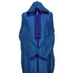 Plsakalm Turq 021 Plus Size Unisex Moroccan Cotton Blend Turquoise Blue Striped Hooded Thobe Djellaba Jubba (7)