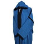 Plsakalm Turq 023 Plus Size Unisex Moroccan Cotton Blend Turquoise Black Striped Hooded Thobe Djellaba Jubba (4)