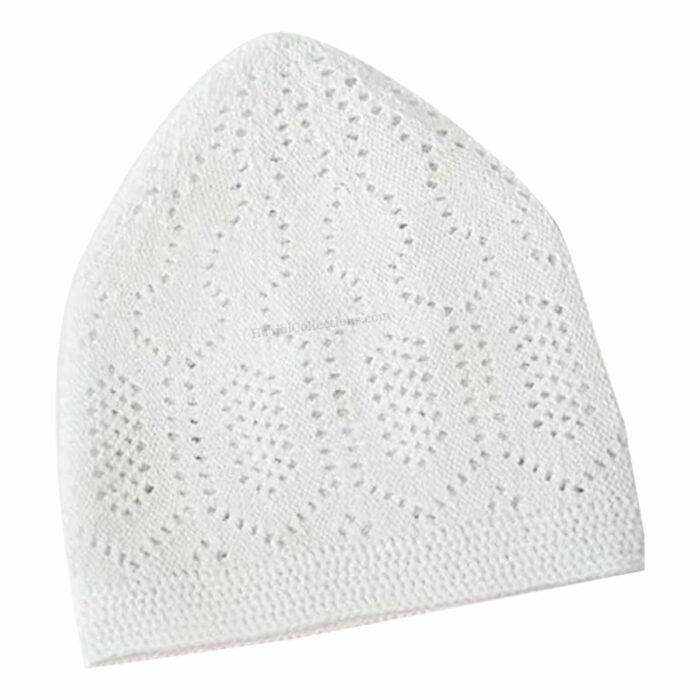 Pack Of 1 Mens White Topee Cap Kufi Hat Muslim Habibi Collections