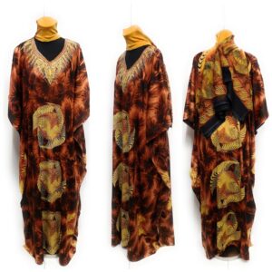 Women's Loose Fit Kaftan & Scarf DN977