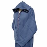 Plus Size Winter Wool Blend Moroccan Blue Hooded Jubba Thobe Djellaba 0220306 212337